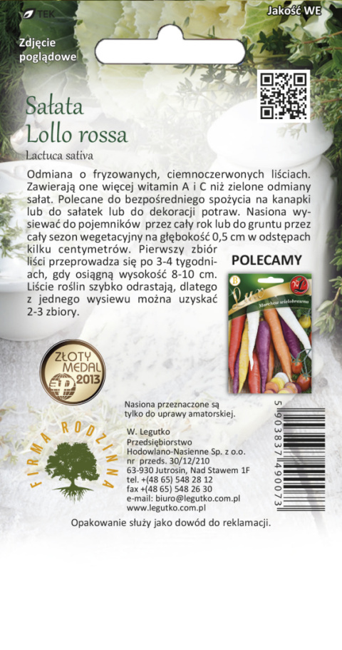 Baby Leaf - Sałata liściowa Lollo rossa 1.50G