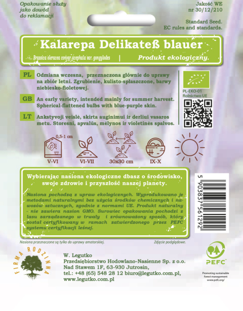 Kalarepa Delikatess blauer - śr. Późna 1.00G