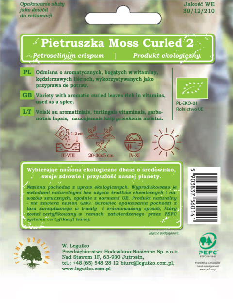 Pietruszka naciowa Moss Curled 2 - liście kędzierzawe 3.00G