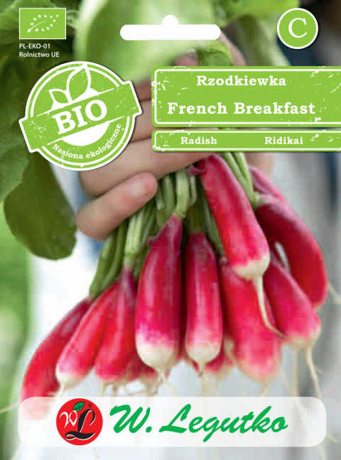 Rzodkiewka French Breakfast 3 - półdługa, czerwona z białym końcem 5.00G