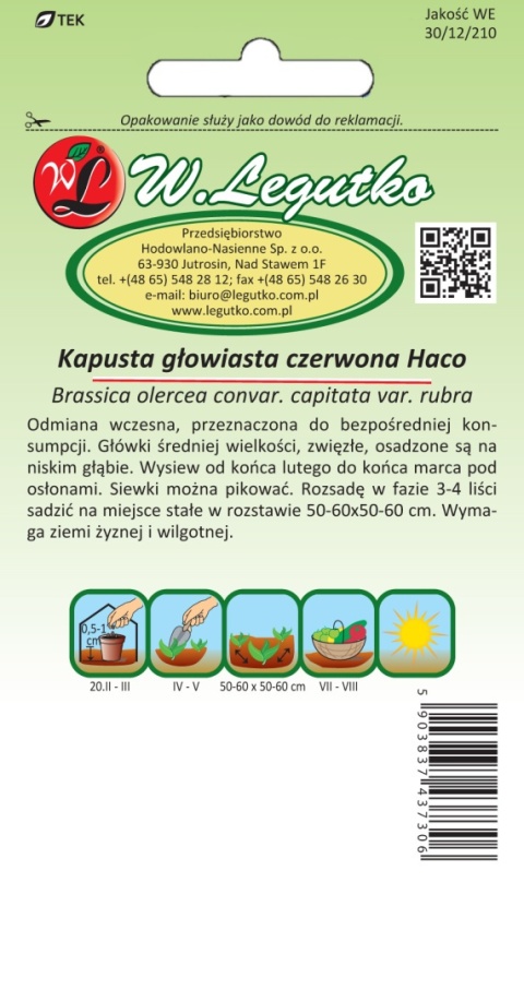 Kapusta głowiasta czerwona Haco - wczesna 2.00G