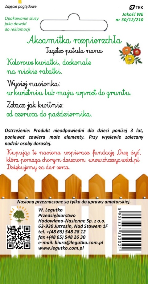 "Aksamitka Kosmitka " - Aksamitka rozpierzchła mieszanka 1.00 g