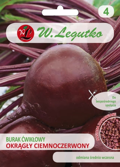 Burak ćwikłowy Okrągły Ciemnoczerwony - okrągły (nasiona zaprawiane) 10.00g