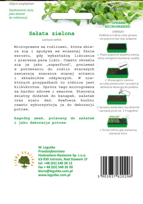 Microgreens - Sałata zielona 1.50 g