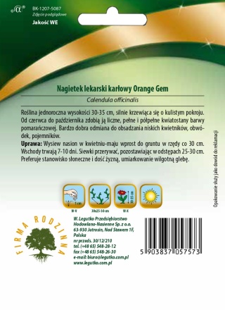 Nagietek lekarski Orange Gem - pomarańczowy 2.00