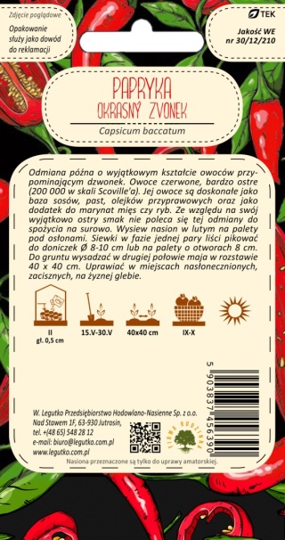 Papryka chińska Okrasny Zvonek - czerwona 0.15g