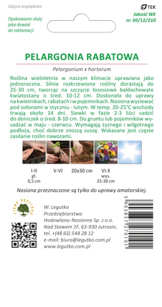 Pelargonia rabatowa Gama F1 - łososiowa 0.05g