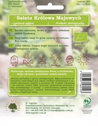 Sałata głowiasta masłowa May King - żółtawozielona, wczesna 0.50G