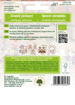 BIO - Groszek pachnący Pea Sweet - 2.00 g