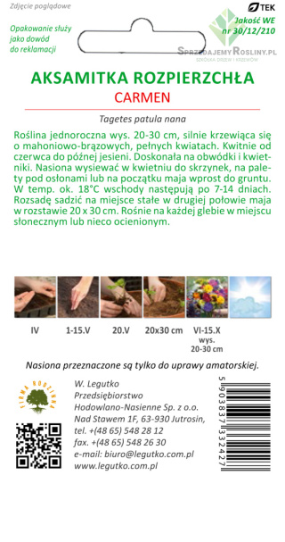 Aksamitka rozpierzchła Carmen - brązowa 1.00+0.50G