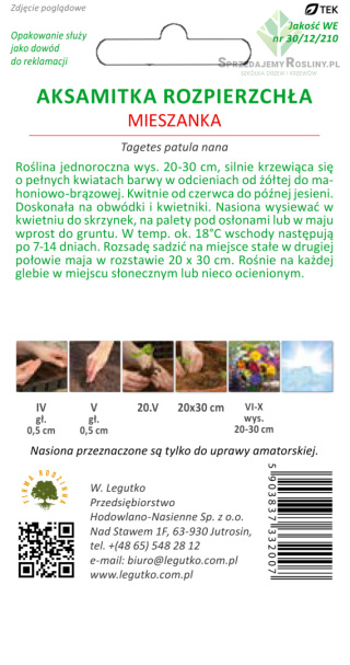 Aksamitka rozpierzchła mieszanka 1.00g