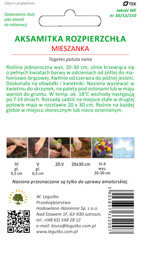 Aksamitka rozpierzchła mieszanka 1.00g