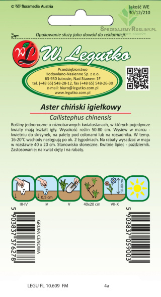 Aster chiński igiełkowy mieszanka 1.00+0.25g