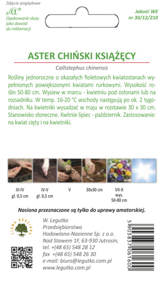 Aster chiński książęcy - fioletowy 1.00g