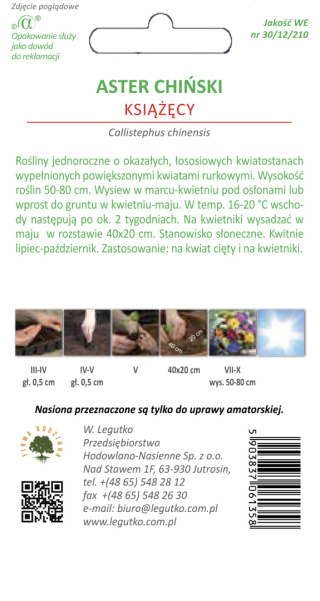 Aster chiński książęcy - łososiowy 1.00g