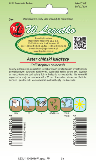 Aster chiński książęcy mieszanka 1.00+0.25g