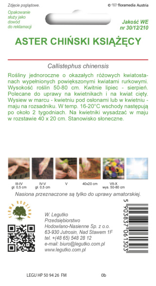 Aster chiński książęcy - różowy 1.00g