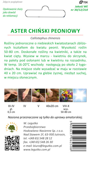 Aster chiński peoniowy - niebieski 1.00g