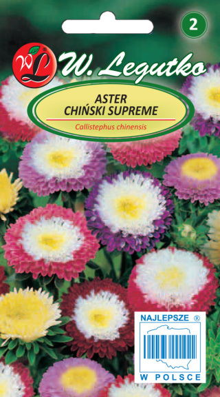 Aster chiński pomponowy dwubarwny Supreme - mieszanka 0.50g