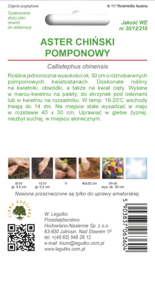 Aster chiński pomponowy mieszanka 1.00+0.25g