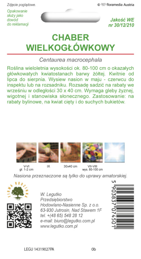 Chaber wielkogłówkowy - żółty 1.00g