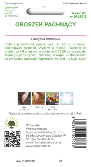 Groszek pachnący - biały 3.00g