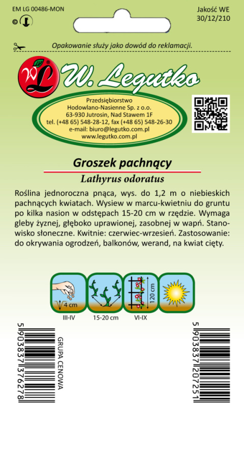 Groszek pachnący - niebieski 3.00g