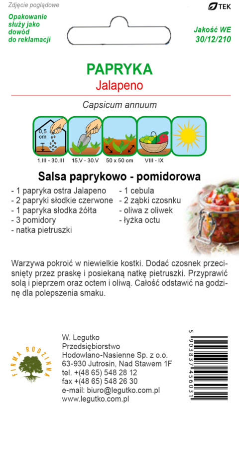 Kuchnie świata - Papryka ostra Jalapeno M - czerwona 0.50