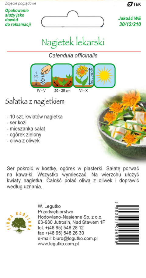 Kwiaty jadalne - Nagietek lekarski pomarańczowy 3.00