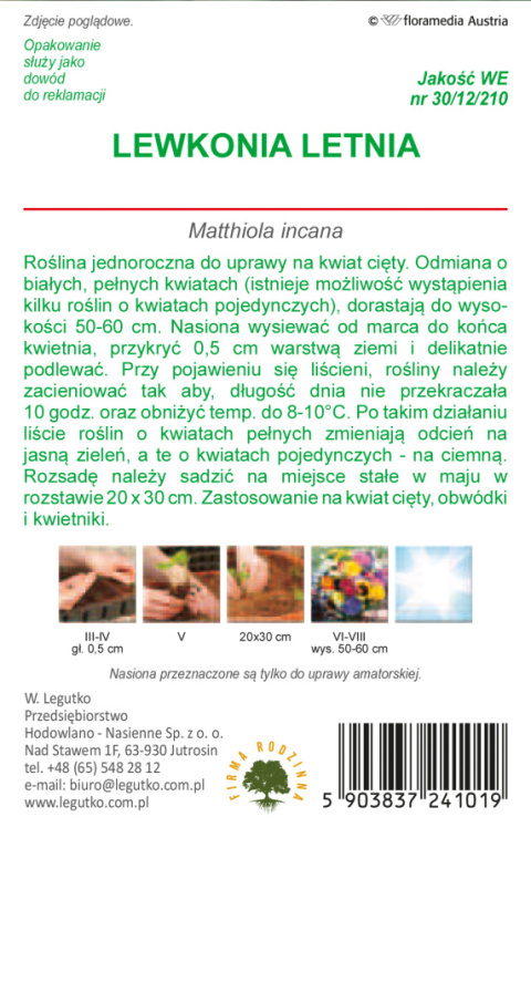 Lewkonia letnia Excelsior - biała 0.50g