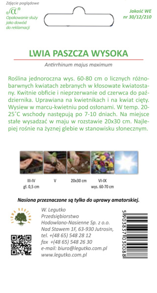 Lwia paszcza wysoka mieszanka 1.00G