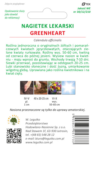 Nagietek lekarski Greenheart - "Zielone Serce" mieszanka 2.00g