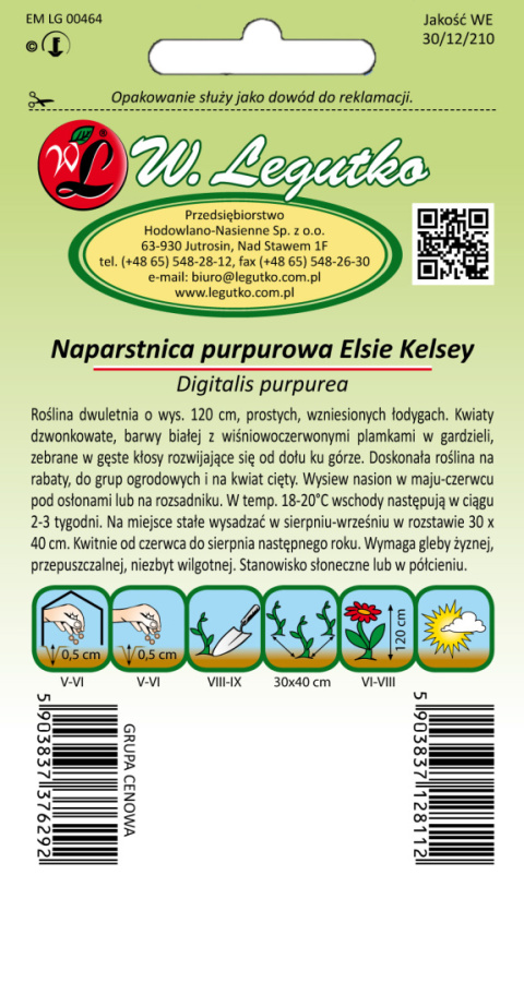 Naparstnica purpurowa Elsie Kelsey 0.10g