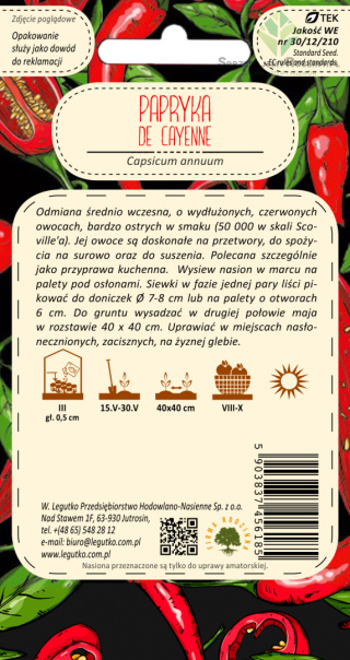 Papryka ostra De Cayenne - czerwona 0.15g