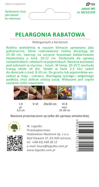 Pelargonia rabatowa Gama F1 - łososiowa 0.05g