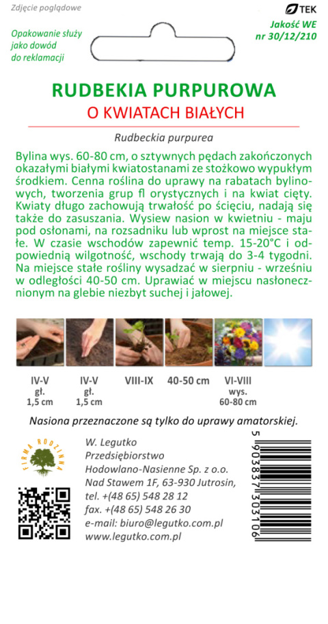 Rudbekia purpurowa, Jeżówka - biała 0.50g