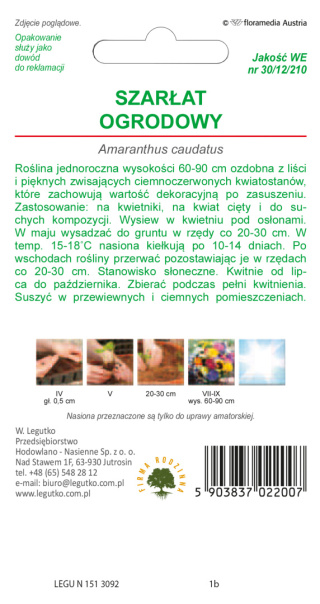 Szarłat zwisły - czerwony 1.00g