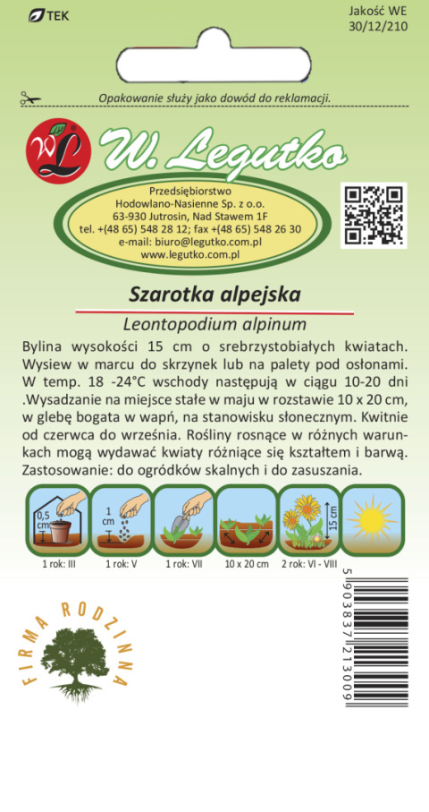 Szarotka alpejska - biała 0.10g