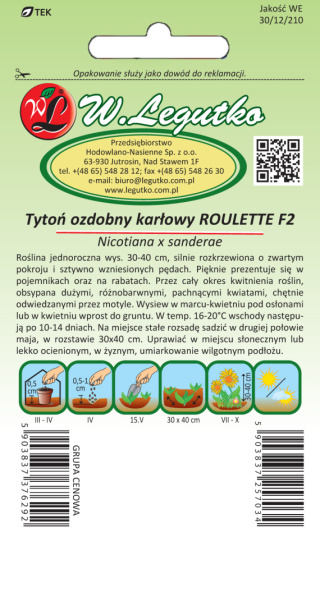 Tytoń ozdobny Roulette F2 - mieszanka karłowa 0.10g