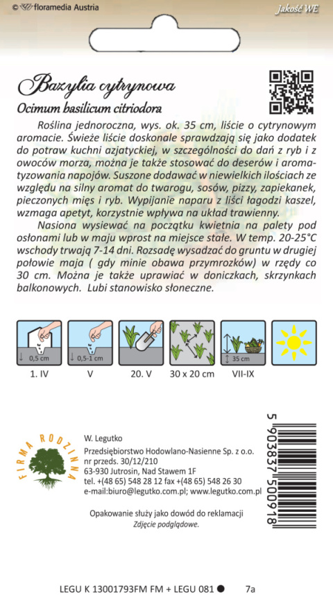 Bazylia cytrynowa 0.50 g