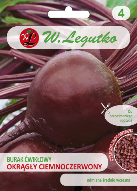 Burak ćwikłowy Okrągły Ciemnoczerwony - okrągły (nasiona zaprawiane) 10.00g