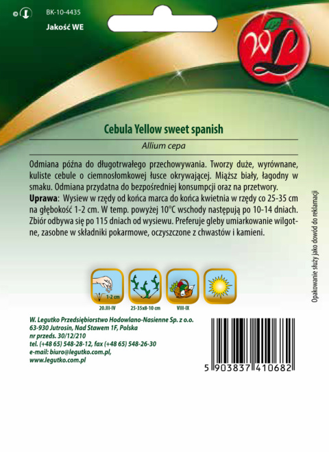 Cebula Yellow sweet spanish - kulista, łuska ciemnosłomkowa 5.00