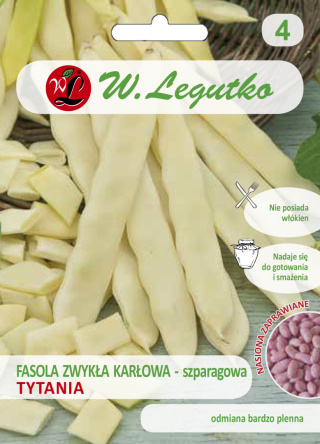 Fasola szparagowa karłowa Tytania żółta, wczesna (nasiona zaprawiane) 30.00G