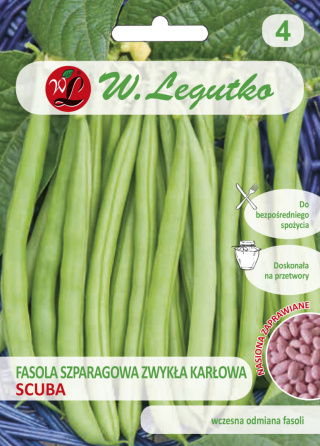 Fasola zwykła szparagowa karłowa zielonostrąkowa Scuba - śr. Wczesna (nasiona zaprawiane) 30.00G