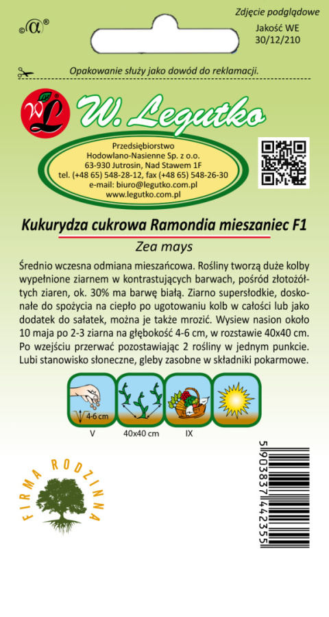 Kukurydza cukrowa Ramondia F1 10.00G