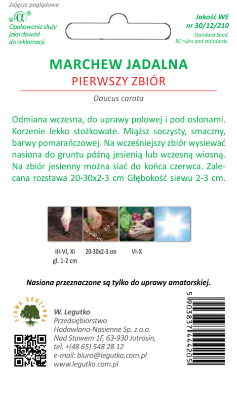 Marchew jadalna Pierwszy Zbiór - wczesna 5.00g