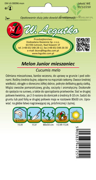 Melon Junior F1 - miąższ pomarańczowy 1.00g