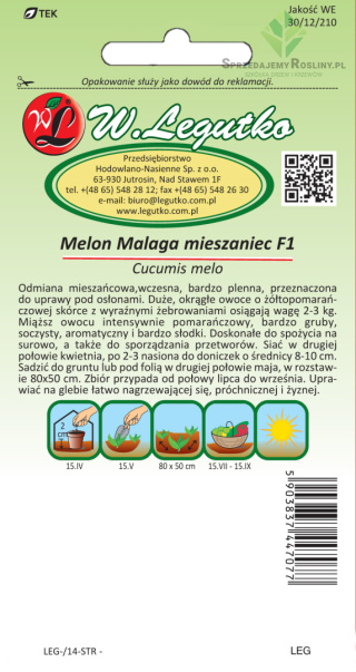 Melon Malaga F1 - miąższ ( c ) pomarańczowy 0.50G