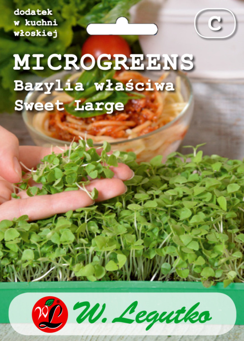 Microgreens - Bazylia właściwa Sweet Large - zielona 3.00 g