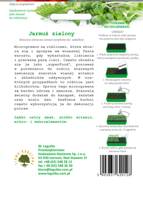 Microgreens - Jarmuż zielony 3.00 g